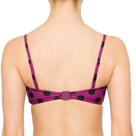 New ZIMMERMANN | Sculpt Bandeau Bikini Top Purple Black Polka Dot Sz 4 6 - Picture 4 of 9